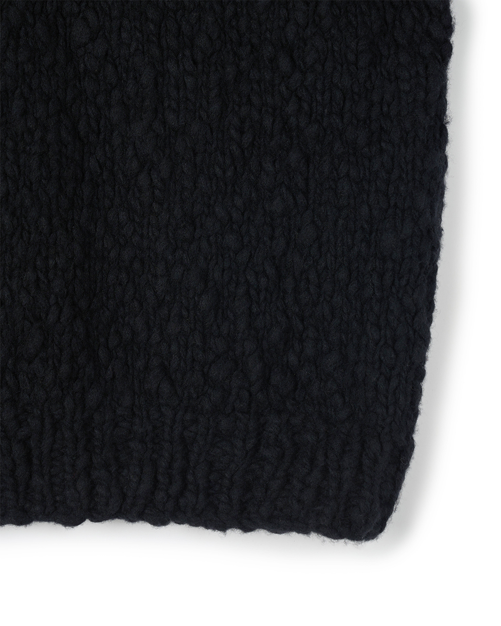 선데이세레머니 벌키 울블렌드 브이넥 풀오버 - 블랙(Sunday Ceremony Bulky Wool Blend V-Neck Pullover - Black) - 3