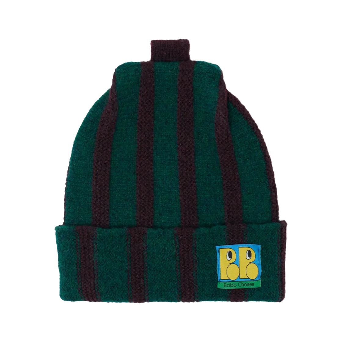 (키즈) 보보쇼즈 태그 니트 비니 다크 그린((Kids) Bobo Choses Tag Knitted Beanie Dark Green)