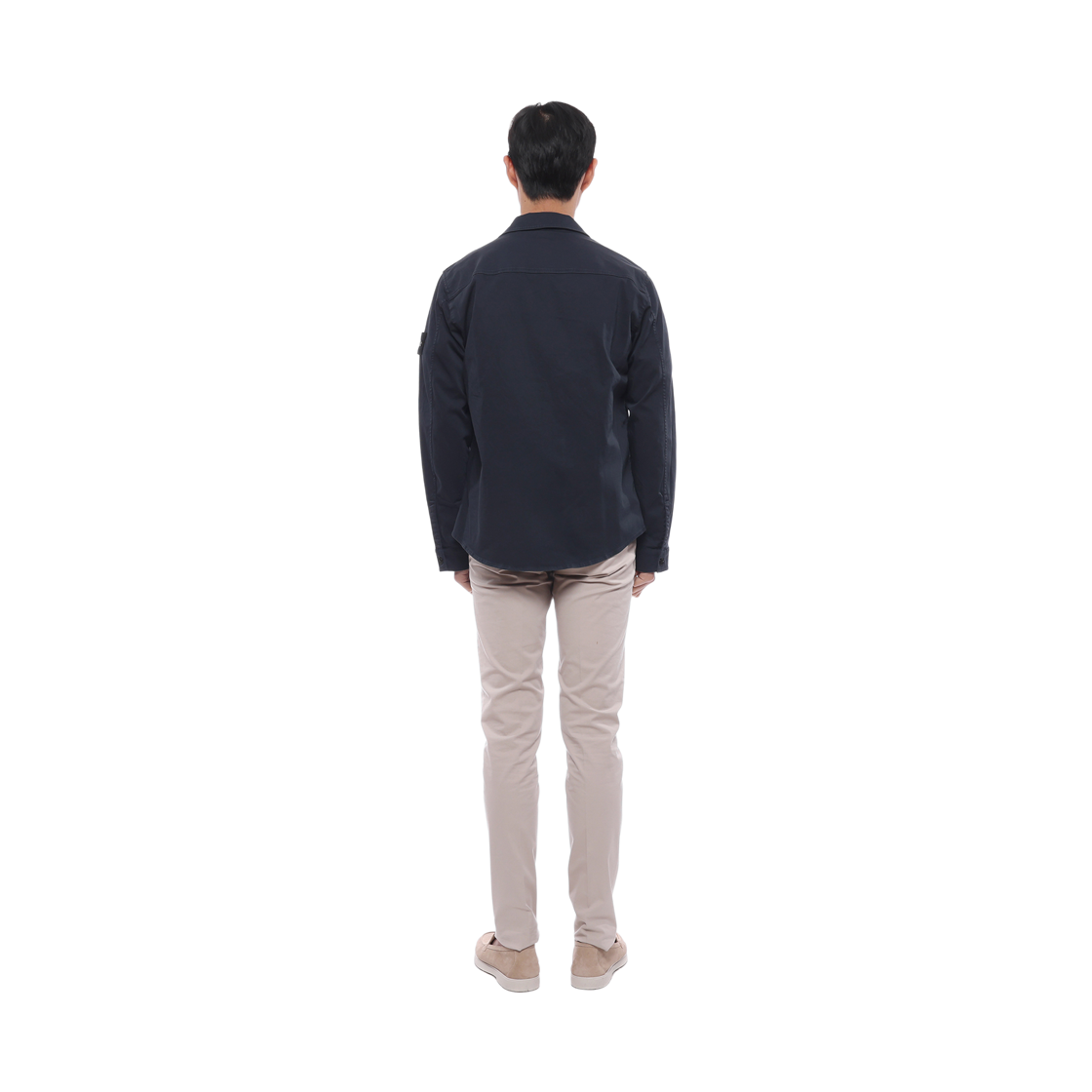 [15% 쿠폰] 스톤 아일랜드 1200015 컨실드 집 스트레치 오가닉 코튼 사틴 레귤러 핏 오버셔츠 블랙 - 26SS([15% 쿠폰] Stone Island 1200015 Stretch Organic Cotton Satin Regular Fit Overshirt with Concealed Zip Black - 26SS) - 5