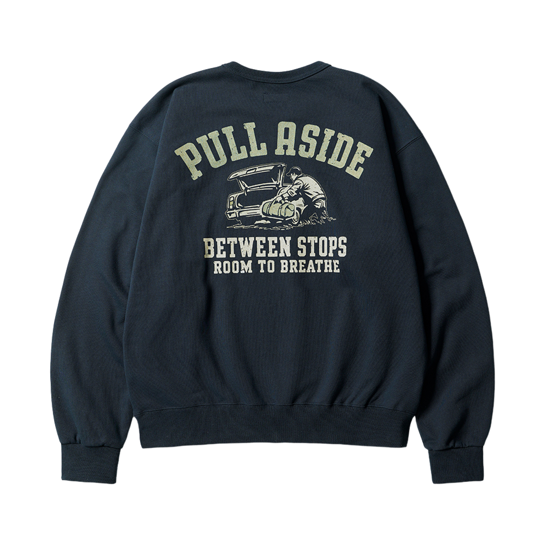 퍼스텝 로드사이드 헤비 스웨트셔츠 네이비 JUMT4797(PERSTEP Road Side Heavy Sweatshirts Navy JUMT4797) - 1