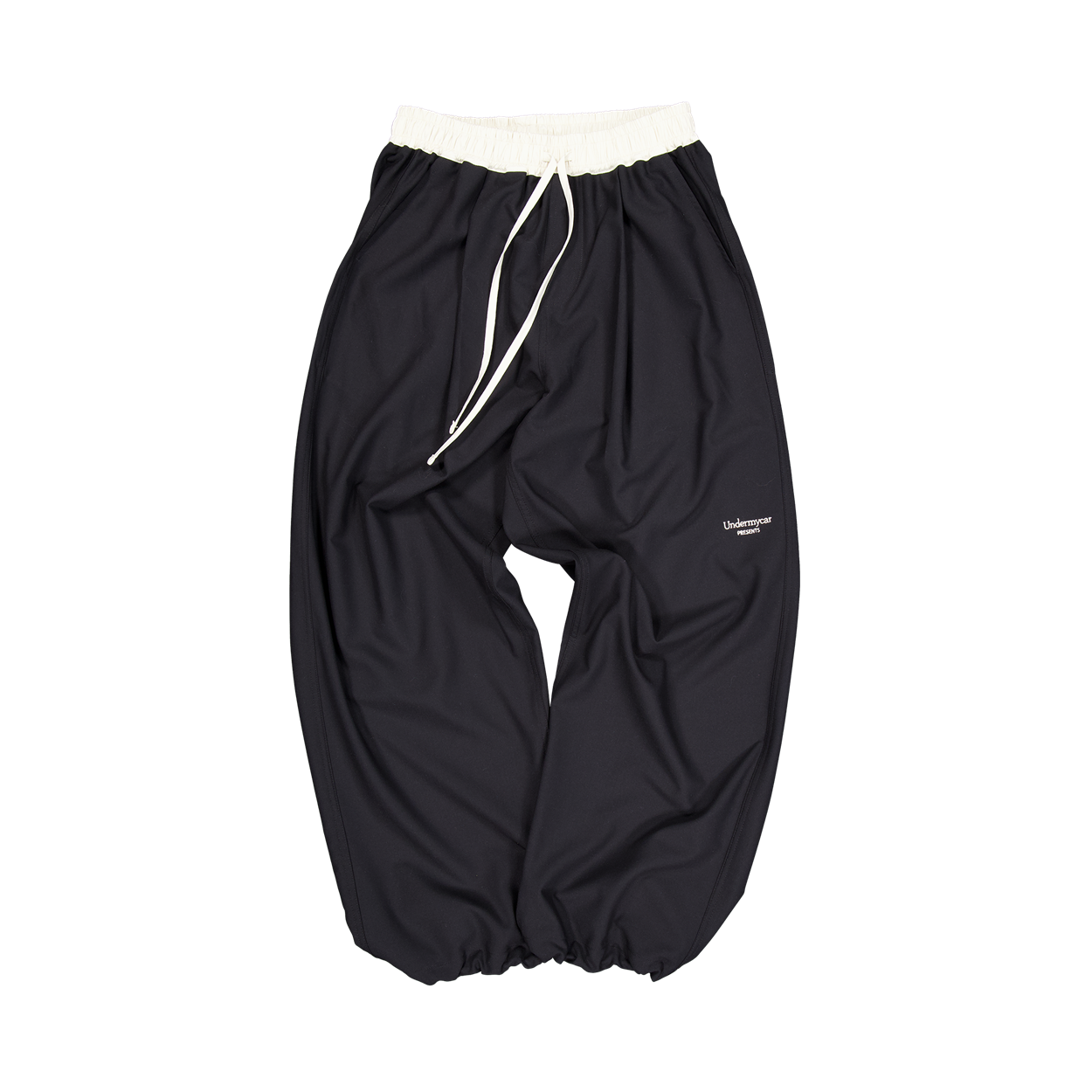 언더마이카 무.213 클래식 로고 솔리드 와이드 팬츠 블랙(Undermycar Mu.213 Classic Logo Solid Wide Pants Black) - 2