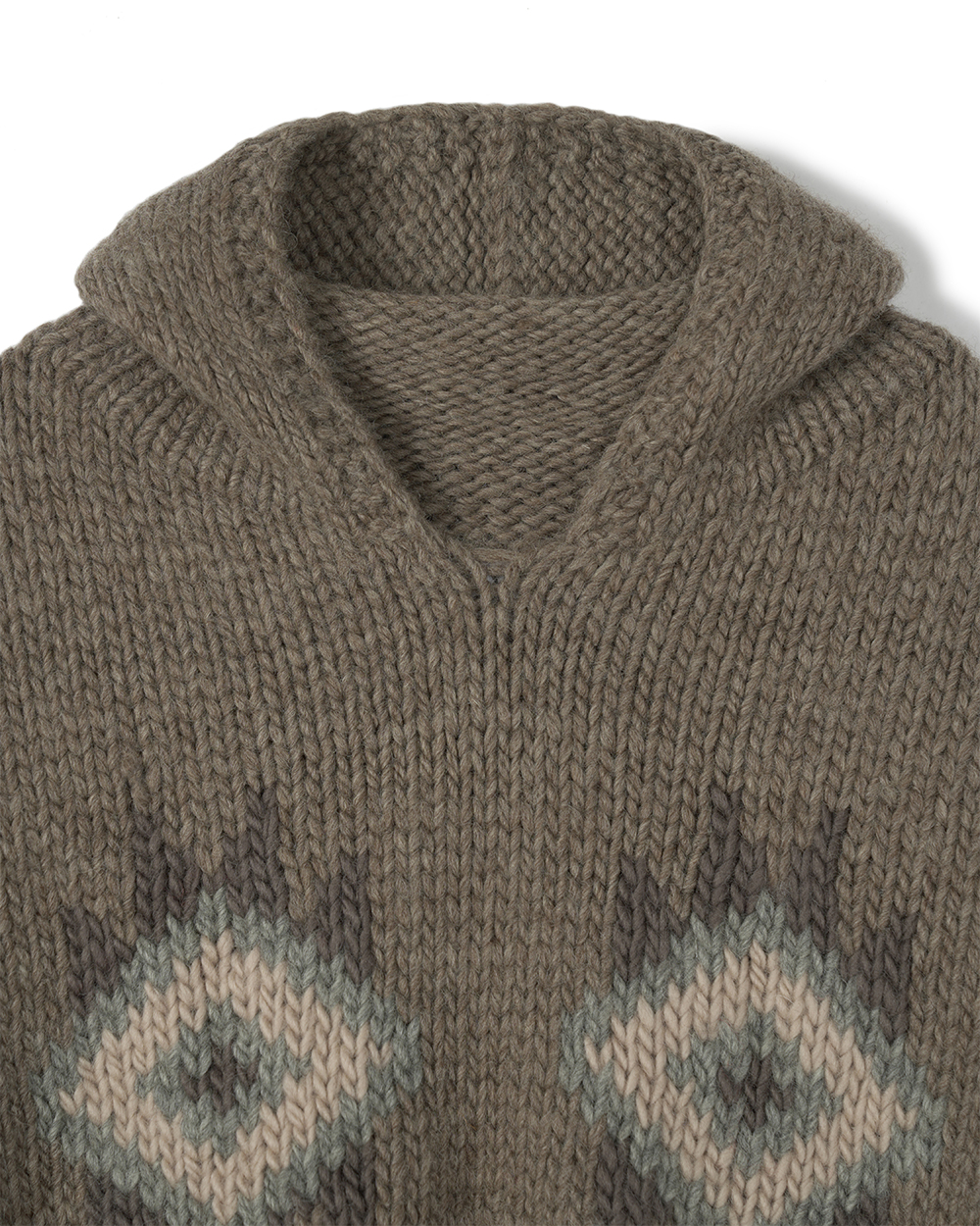 선데이세레머니 네이티브 울 핸드 니트 후디 - 오트밀(Sunday Ceremony Native Wool Hand Knit Hoodie - Oatmeal) - 2