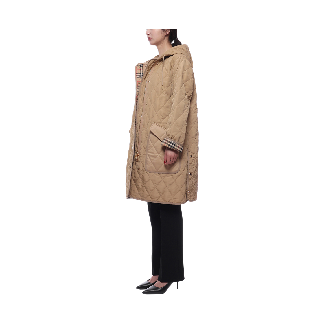 [15% 쿠폰] (W) 버버리 드로스트링 퀼티드 후드 코트 베이지([15% 쿠폰] (W) Burberry Drawstring Quilted Hooded Coat Beige) - 4