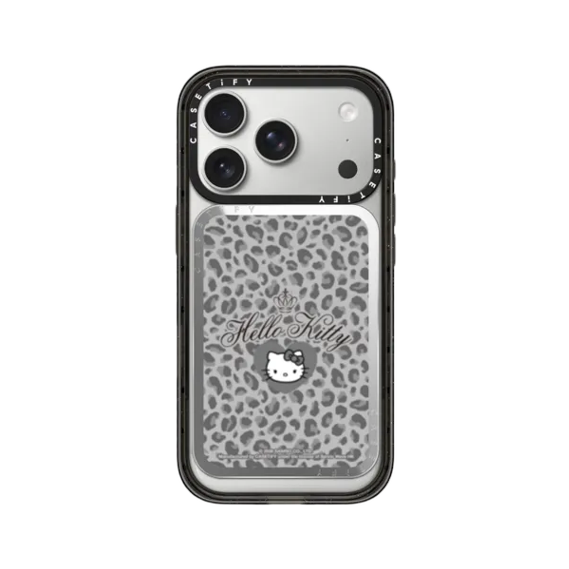 - Casetify x Hello Kitty Wild Chrome Grey Leopard Mirror Snappy MagSafe Cardholder Stand