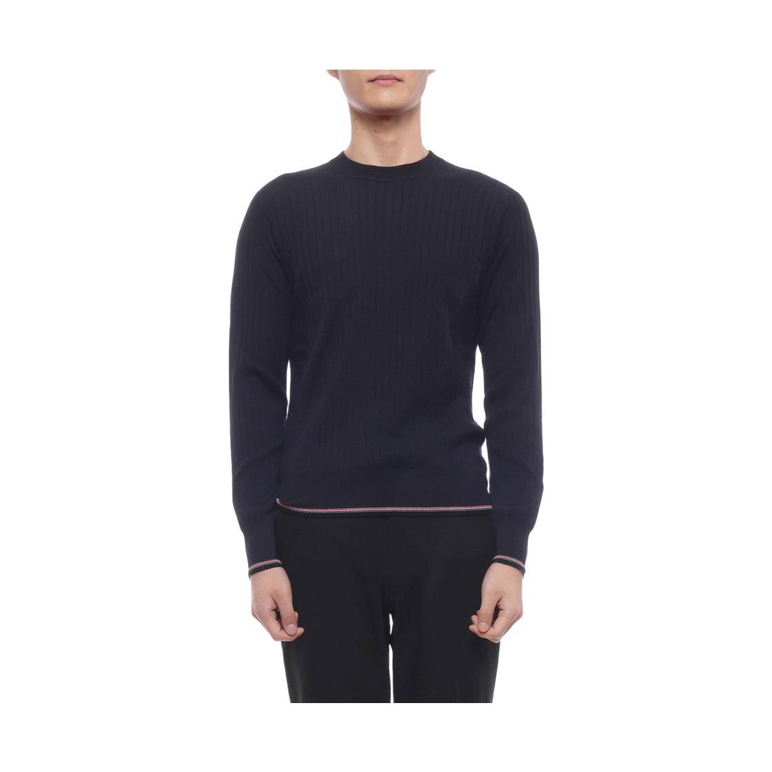 [15% 쿠폰] 톰브라운 메리노 울 RWB 립 스티치 풀오버 네이비([15% 쿠폰] Thom Browne Merino Wool RWB Ribbed Stitch Pullover Navy) - 2