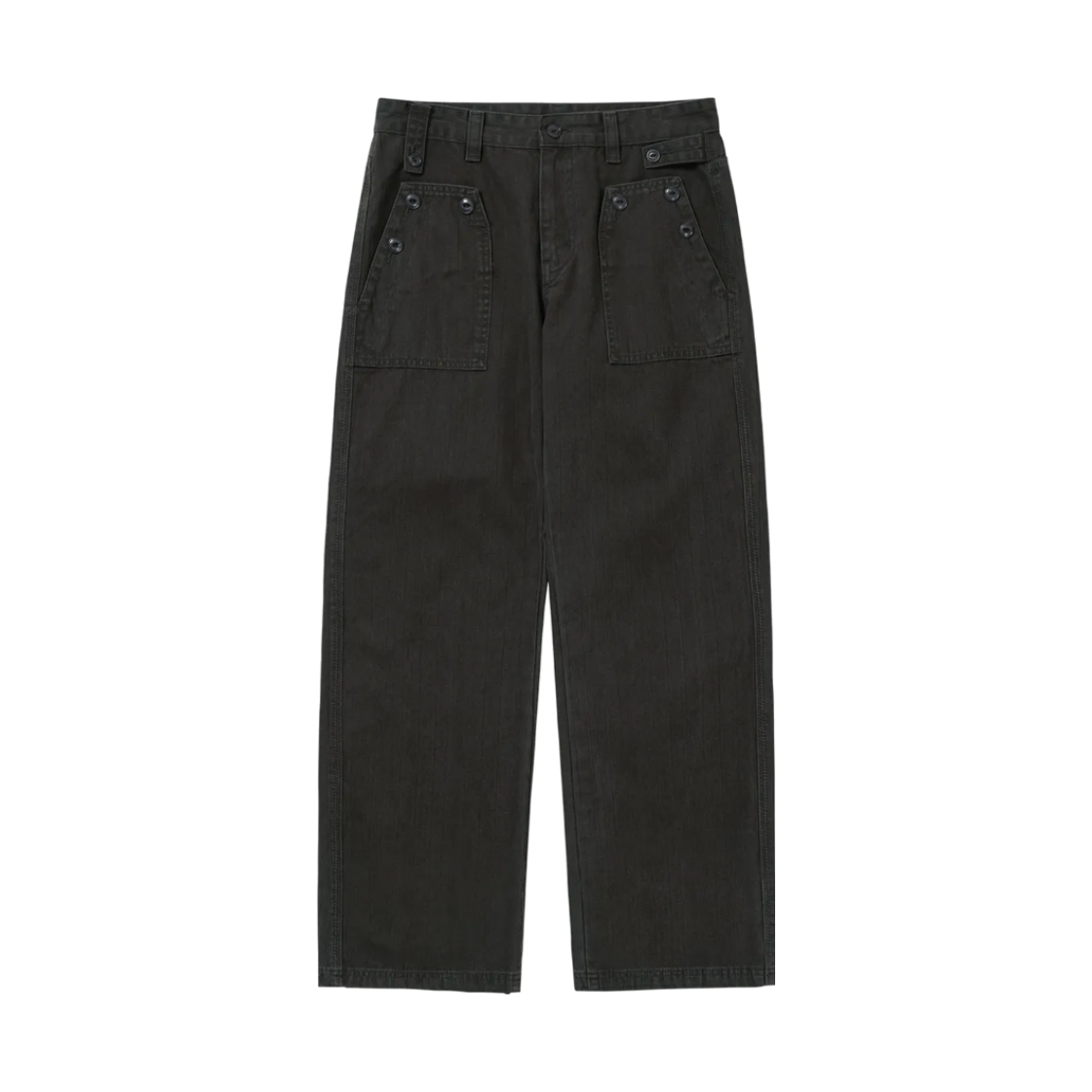 웰빙익스프레스 버튼 디테일 팬츠 차콜(WELLBEING EXPRESS Button Detail Pants Charcoal)