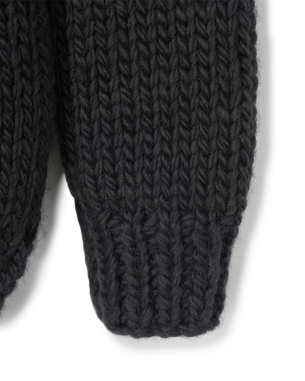 선데이세레머니 네이티브 울 핸드 니트 코위찬 - 차콜(Sunday Ceremony Native Wool Hand Knit Cowichan - Charcoal) - 5