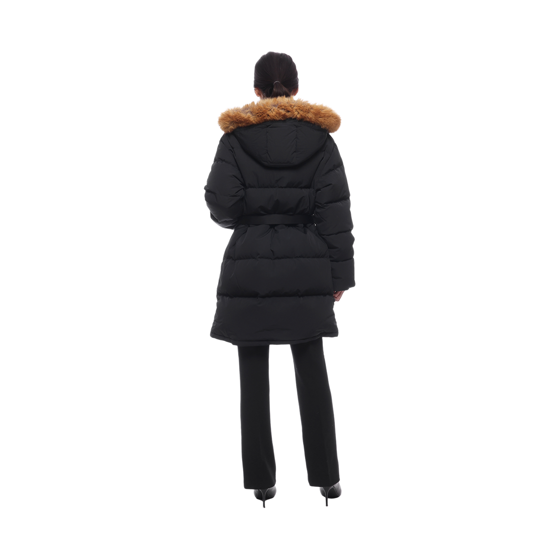 [15% 쿠폰] (W) 버버리 벨티드 웨이스트 후드 퍼퍼 자켓 블랙([15% 쿠폰] (W) Burberry Belted Waist Hooded Puffer Jacket Black) - 5