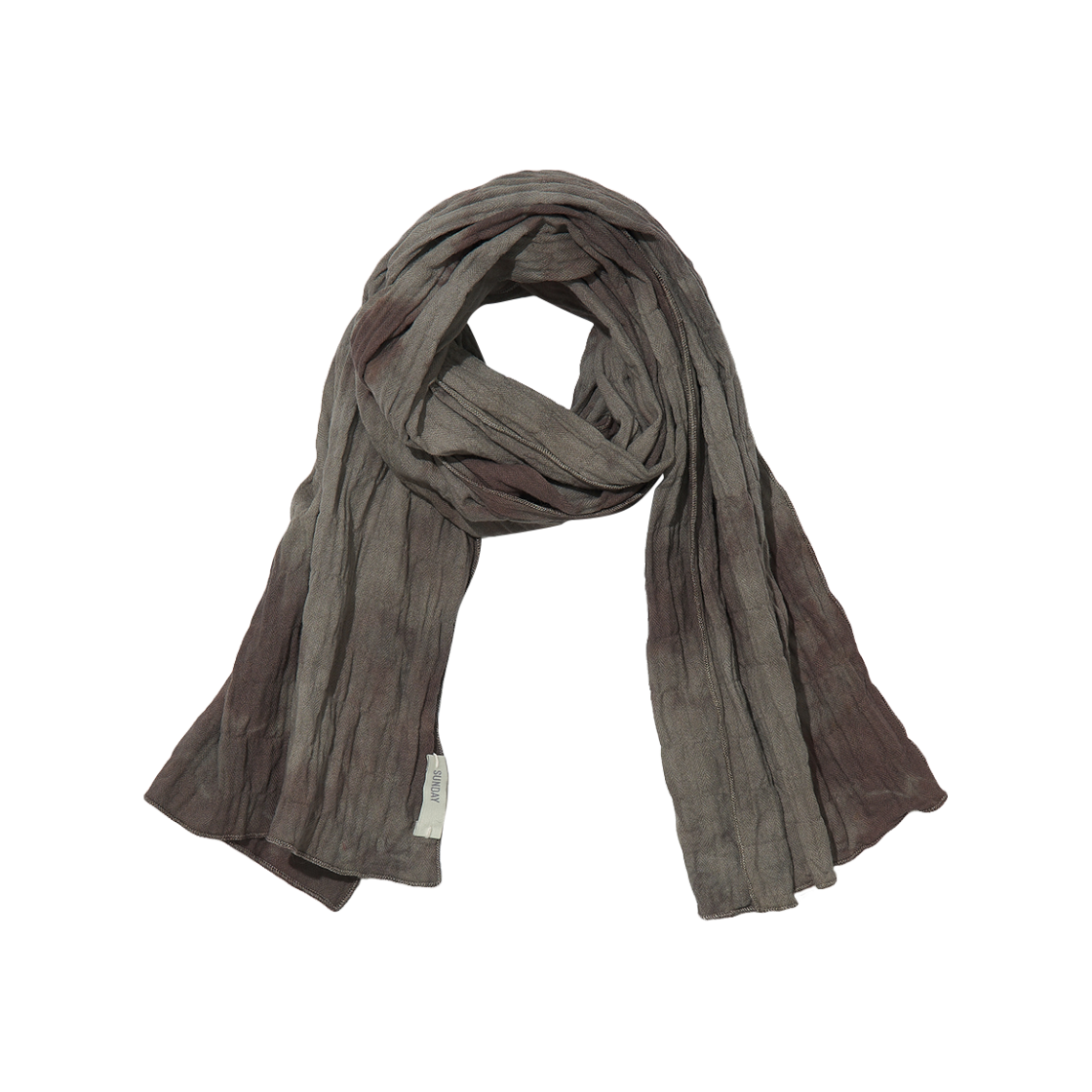 선데이세레머니 내추럴 다이드 링클 스카프 - 브라운(Sunday Ceremony Natural Dyed Wrinkle Scarf - Brown) - 1
