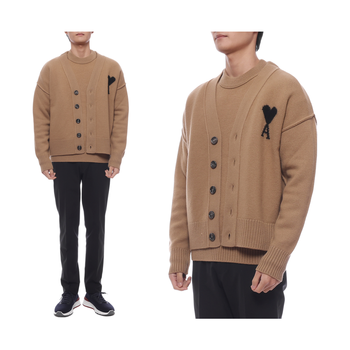 [15% 쿠폰] 아미 가디건 브라운([15% 쿠폰] AMI Cardigan Brown) - 2