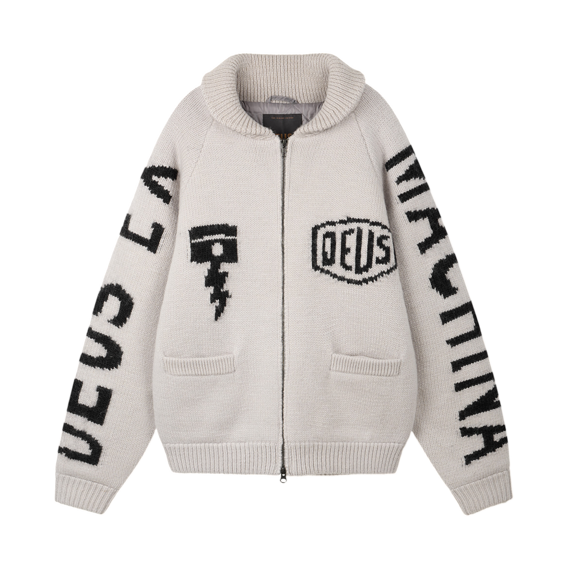 데우스 엑스 마키나 모토 코위찬 집 니트 가디건 라이트 그레이(Deus Ex Machina Moto Cowichan Zip Knit Cardigan Light Grey) - 2