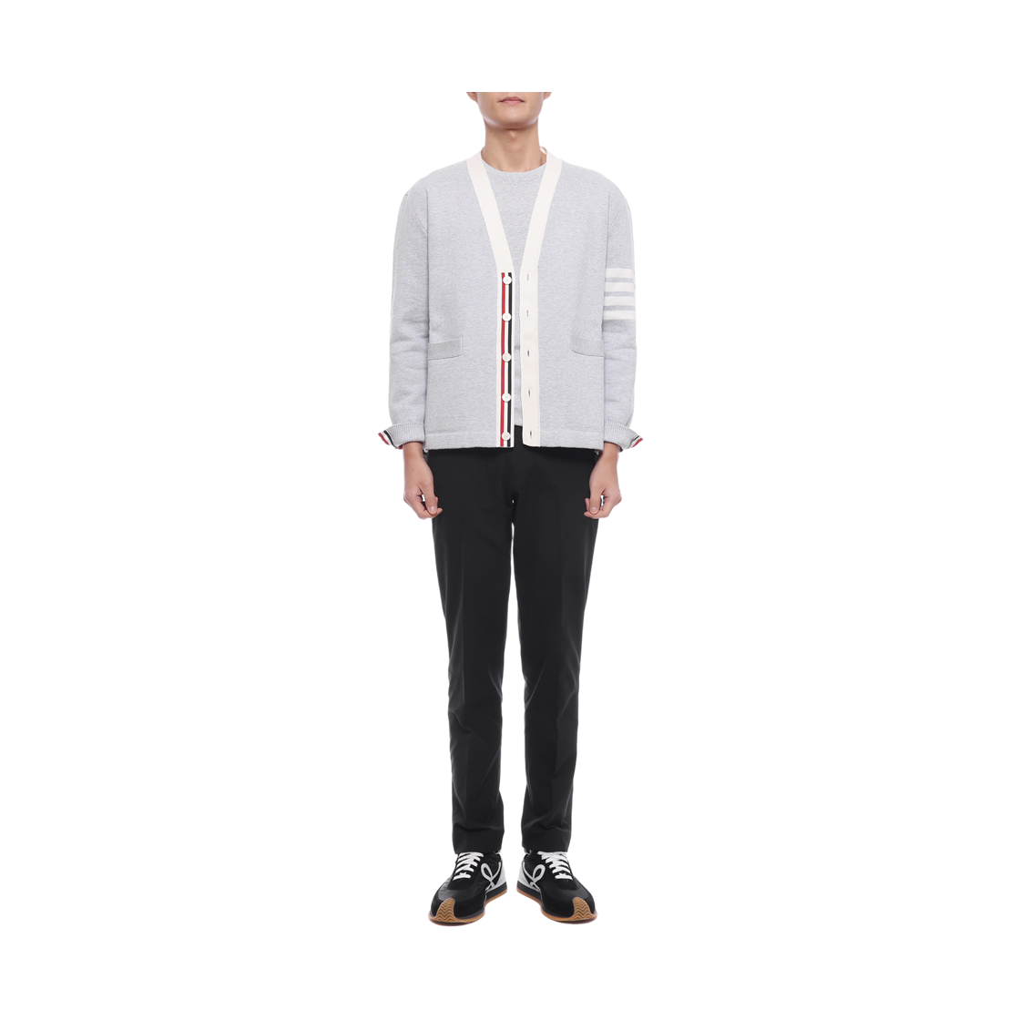 [15% 쿠폰] 톰브라운 크레이프 인타르시아 자카드 사선 럭비 핏 가디건 페일 그레이([15% 쿠폰] Thom Browne Crepe Intarsia Jacquard 4-Bar Rugby Fit Cardigan Pale Grey) - 3
