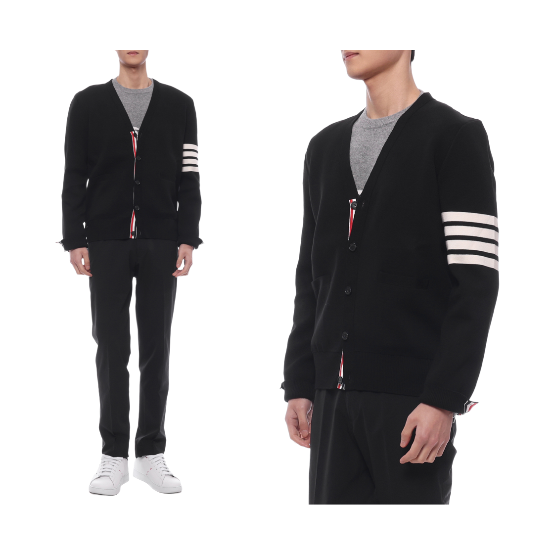 [15% 쿠폰] 톰브라운 밀라노 스티치 사선 가디건 블랙([15% 쿠폰] Thom Browne Milano Stitch 4-Bar Cardigan Black) - 2