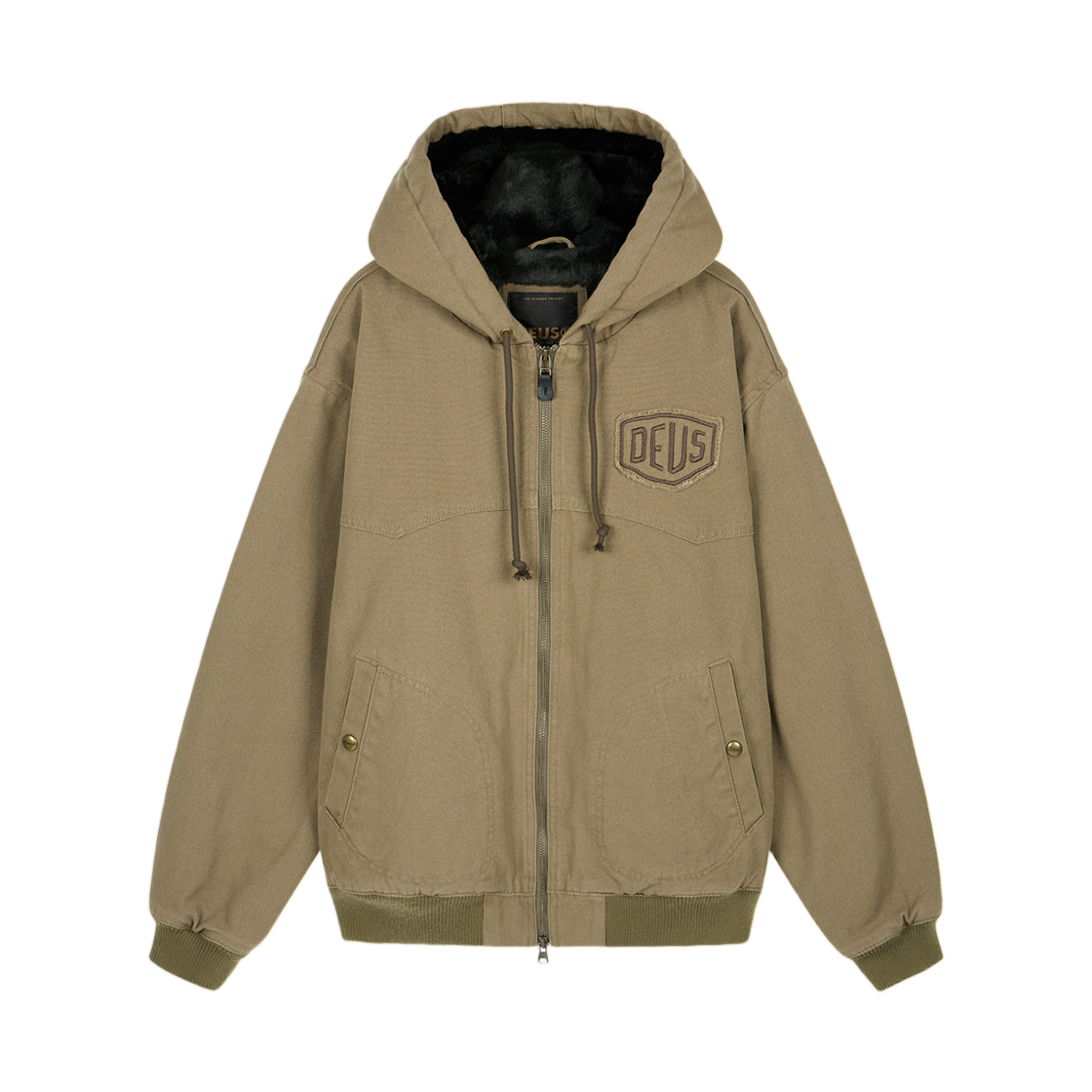 - Deus Ex Machina Backtype Fur Hoodie Jacket Khaki