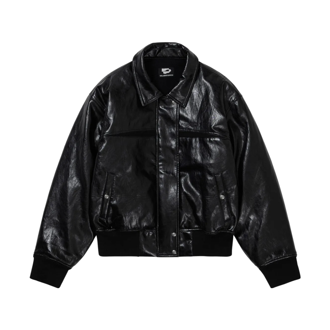 WE253LOWHS01BLK_copy WELLBEING EXPRESS Padded Faux Leather Jacket Black