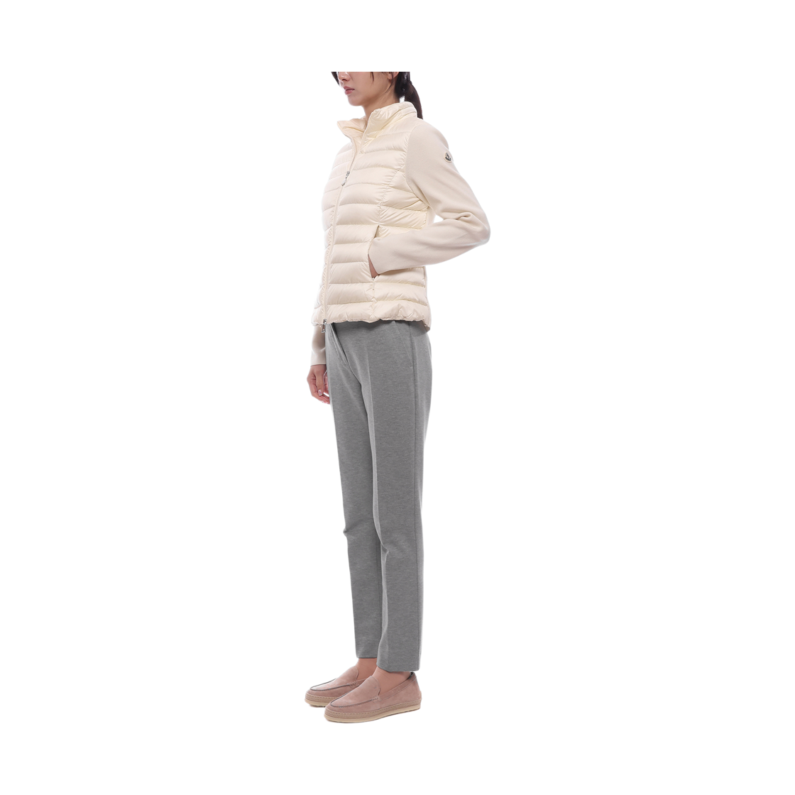 [15% 쿠폰] (W) 몽클레르 패딩 울 집업 가디건 화이트 - 25FW([15% 쿠폰] (W) Moncler Padded Wool Zip-Up Cardigan White - 25FW) - 4