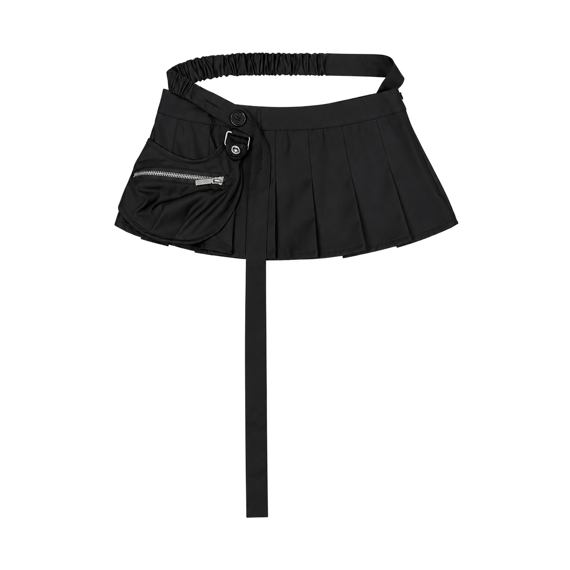 본네 유틸리티 플리티드 마이크로 스커트 블랙(Bonnae utility pleated micro skirt Black) - 1