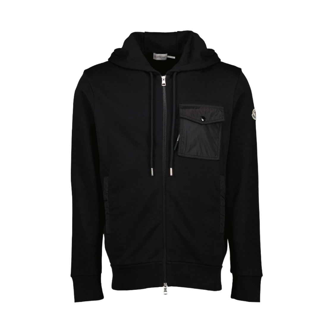 8G000 72 89A8F 999 [15% 쿠폰] Moncler Logo Patch One-Pocket Hooded Zip-Up Black - 25FW
