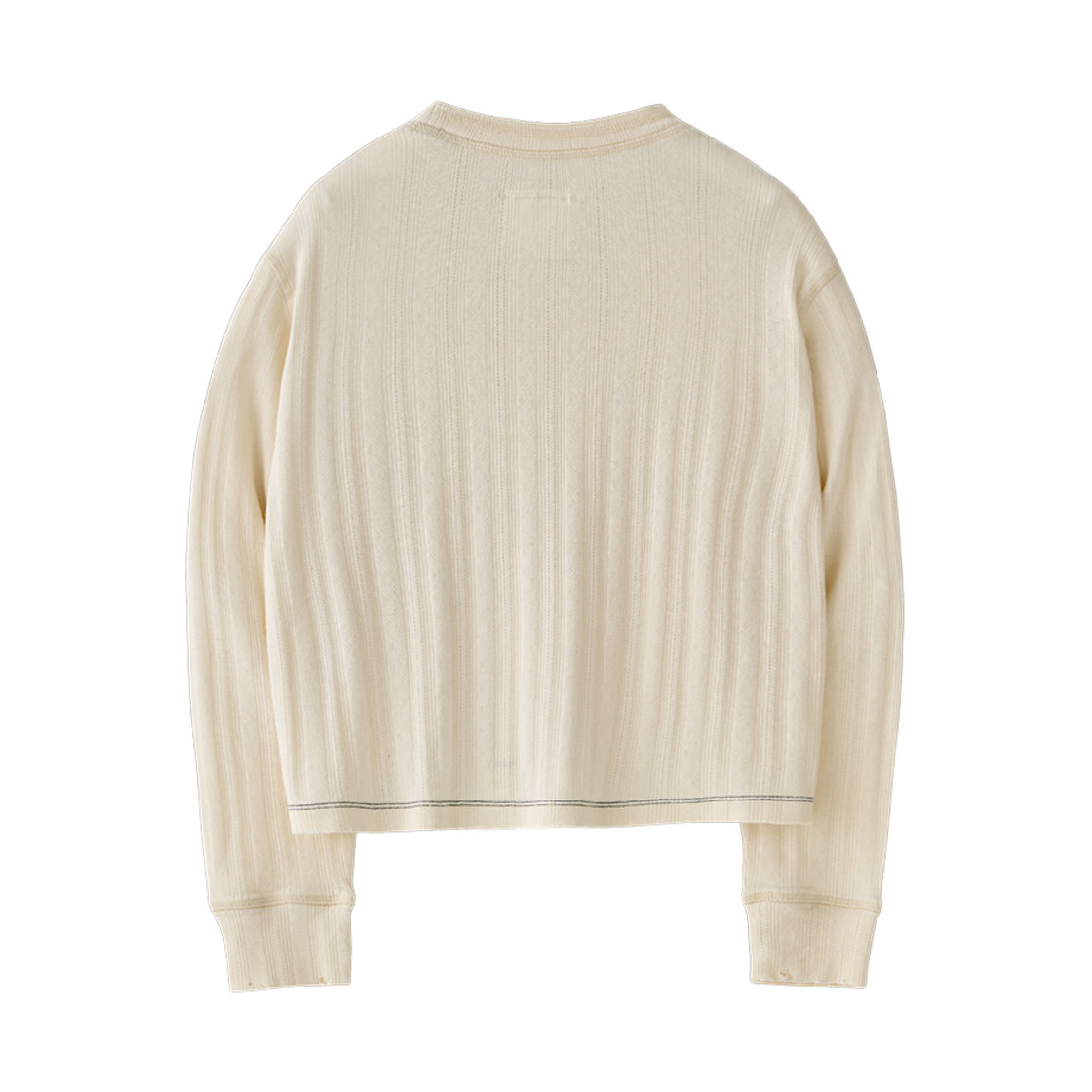 투위드 퓨어코튼 포인트 롱슬리브 크랍티  에쿠르(Tuewid Pure cotton pointelle longsleeve crop tee in ecru) - 2