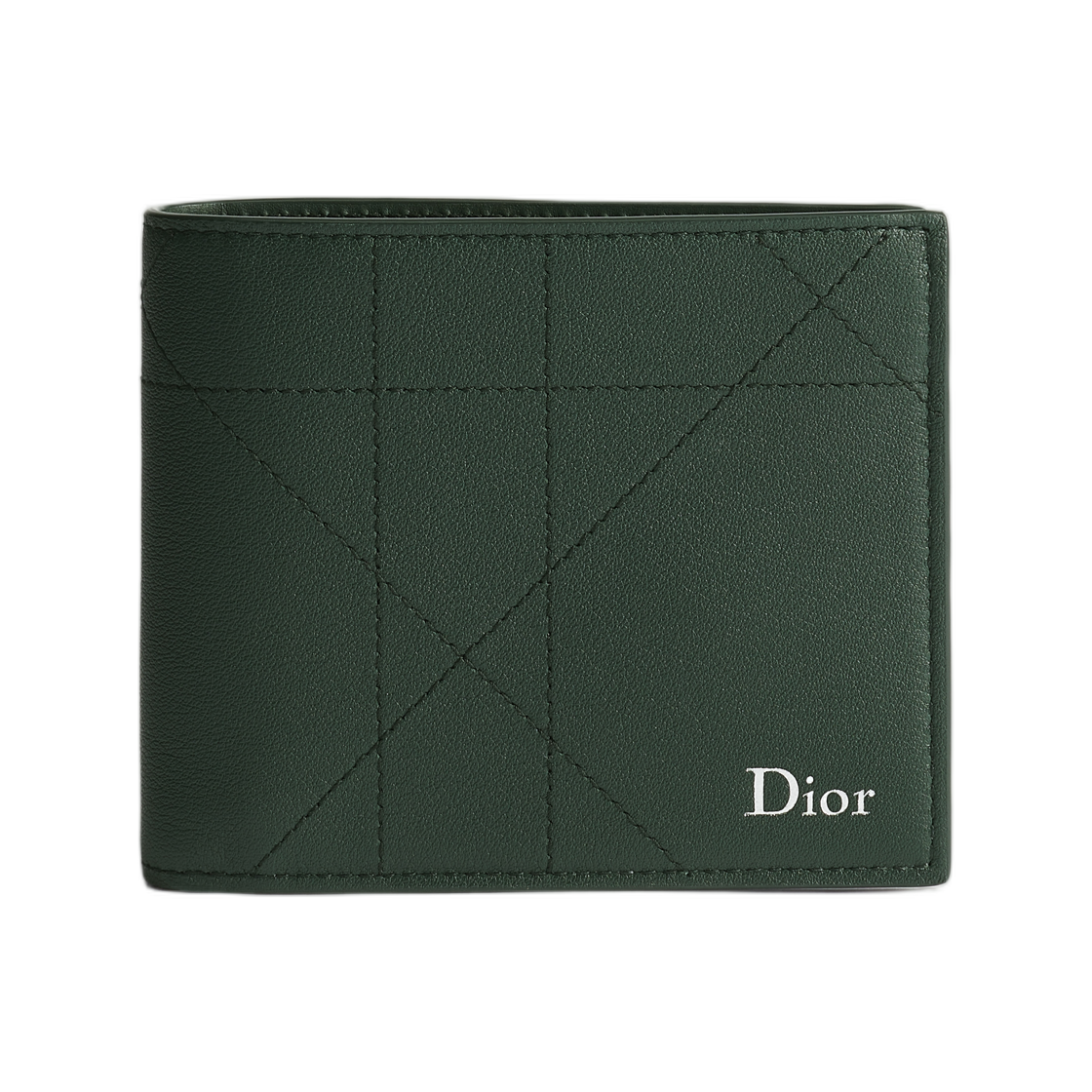 2ESBH096DOQ-H699 Dior Bifold Wallet Cannage Calfskin Vert Cypres