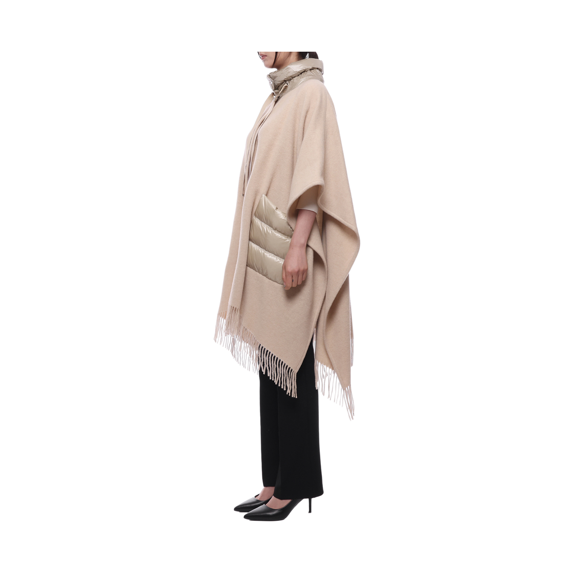 [15% 쿠폰] (W) 에르노 퀼티드 포켓 판초 베이지([15% 쿠폰] (W) Herno Poncho with Quilted Pockets Beige) - 4