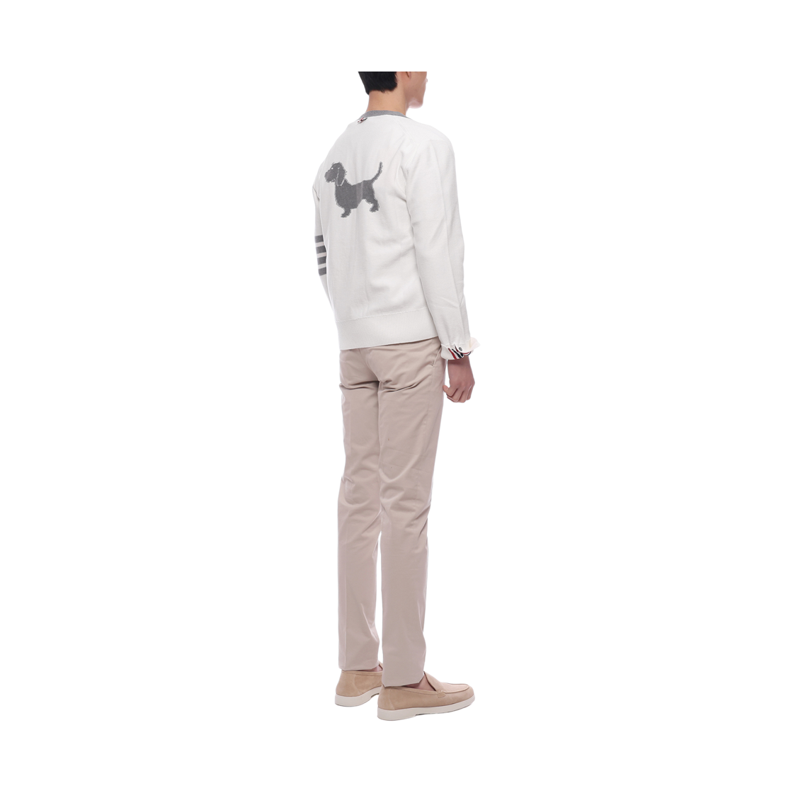 [15% 쿠폰] 톰브라운 코튼 사손 릴렉스드 핏 헥터 브이넥 가디건 화이트([15% 쿠폰] Thom Browne Cotton 4-Bar Relaxed Fit Hector V-Neck Cardigan White) - 6