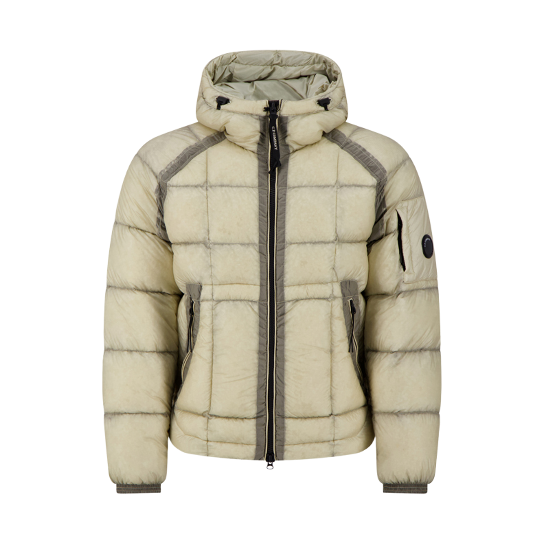 21CMOW702A 110416A 120 [15% 쿠폰] C.P. Company Lens Detail D.D. Shell Padded Jacket Silver Birch - 26FW
