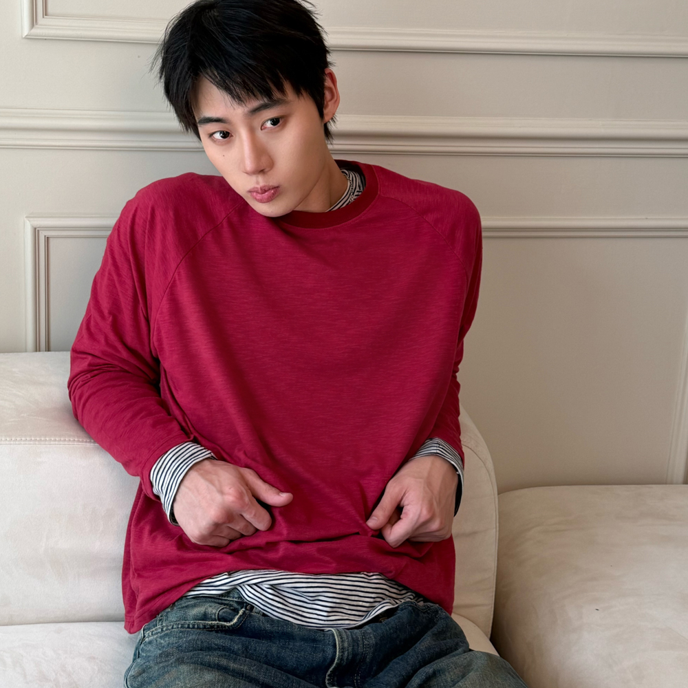 아모우 레이어드 롱 슬리브 레드(AMOU Layered Long Sleeve Red) - 4