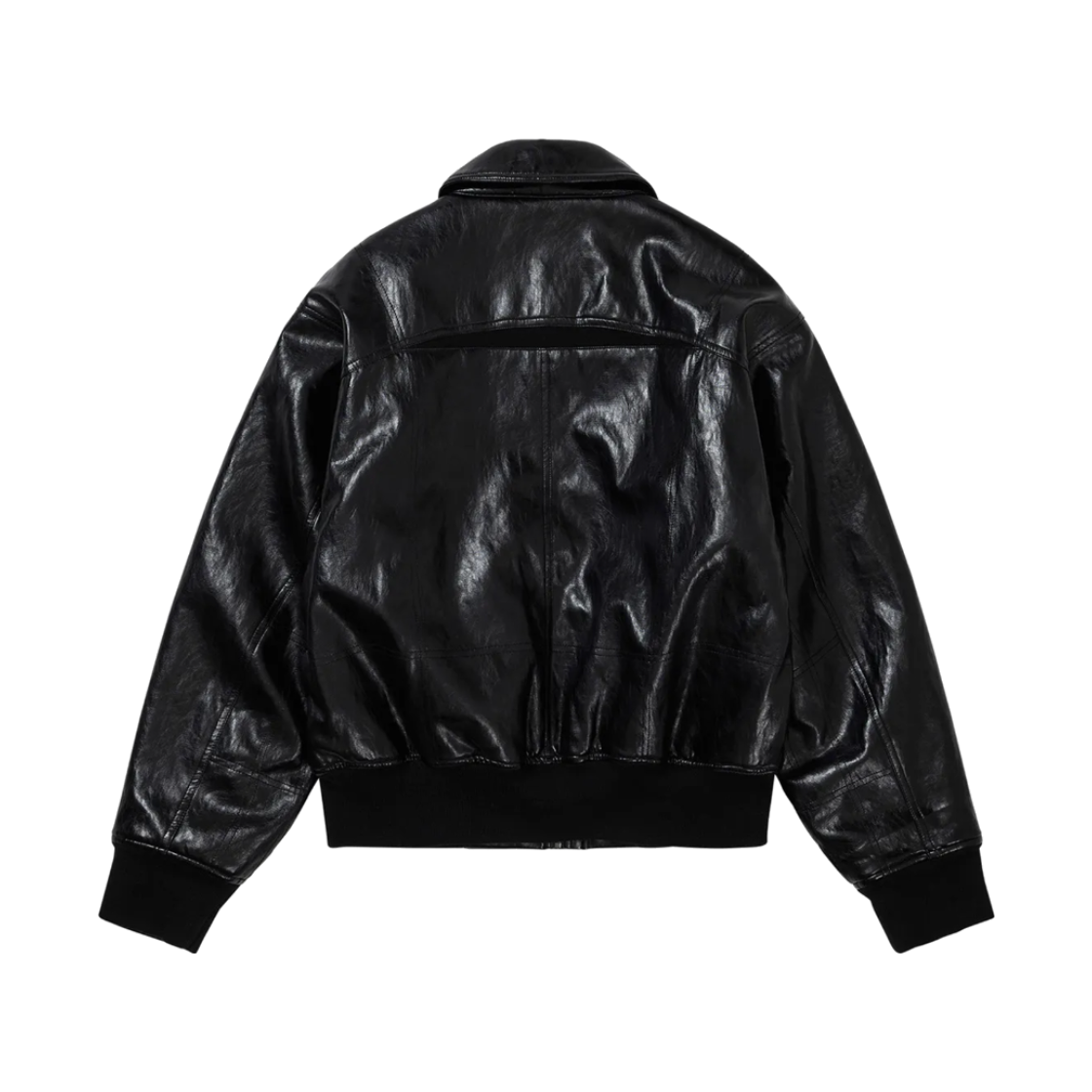 웰빙익스프레스 패디드 페이크 레더 자켓 블랙(WELLBEING EXPRESS Padded Faux Leather Jacket Black) - 2