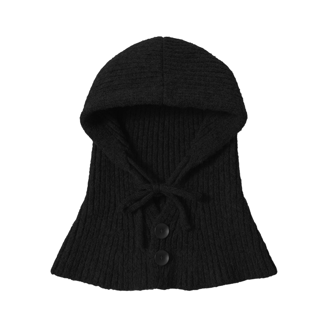 누아트스튜디오 버튼 니트 바라클라바 블랙(NUARTSTUDIO Button Knit Balaclava Black) - 1