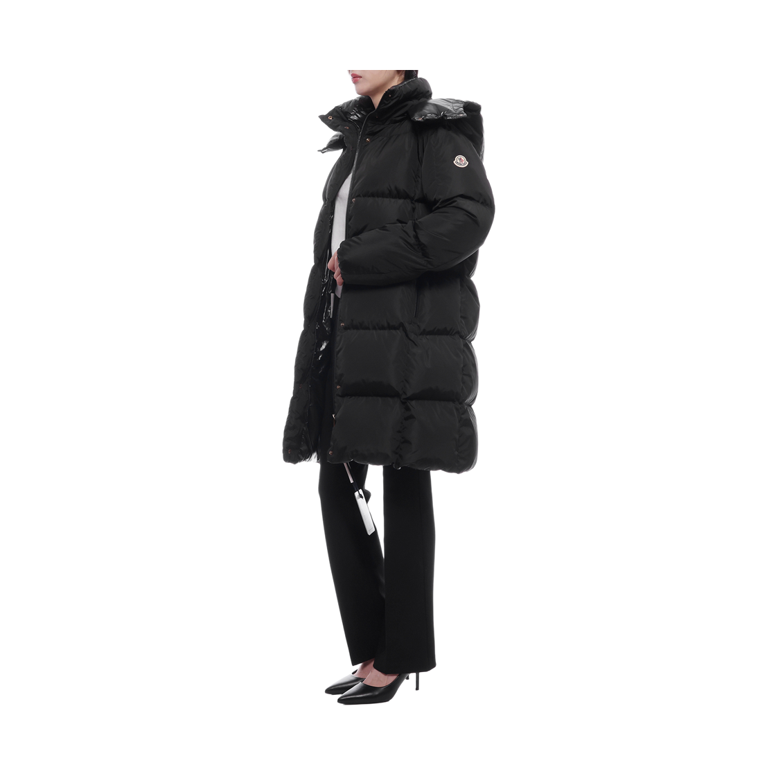 [15% 쿠폰] (W) 몽클레르 리트 스퀘어 퀼티드 후드 롱 다운 자켓 블랙 - 25FW([15% 쿠폰] (W) Moncler Litte Square Quilted Hooded Long Down Jacket Black - 25FW) - 4