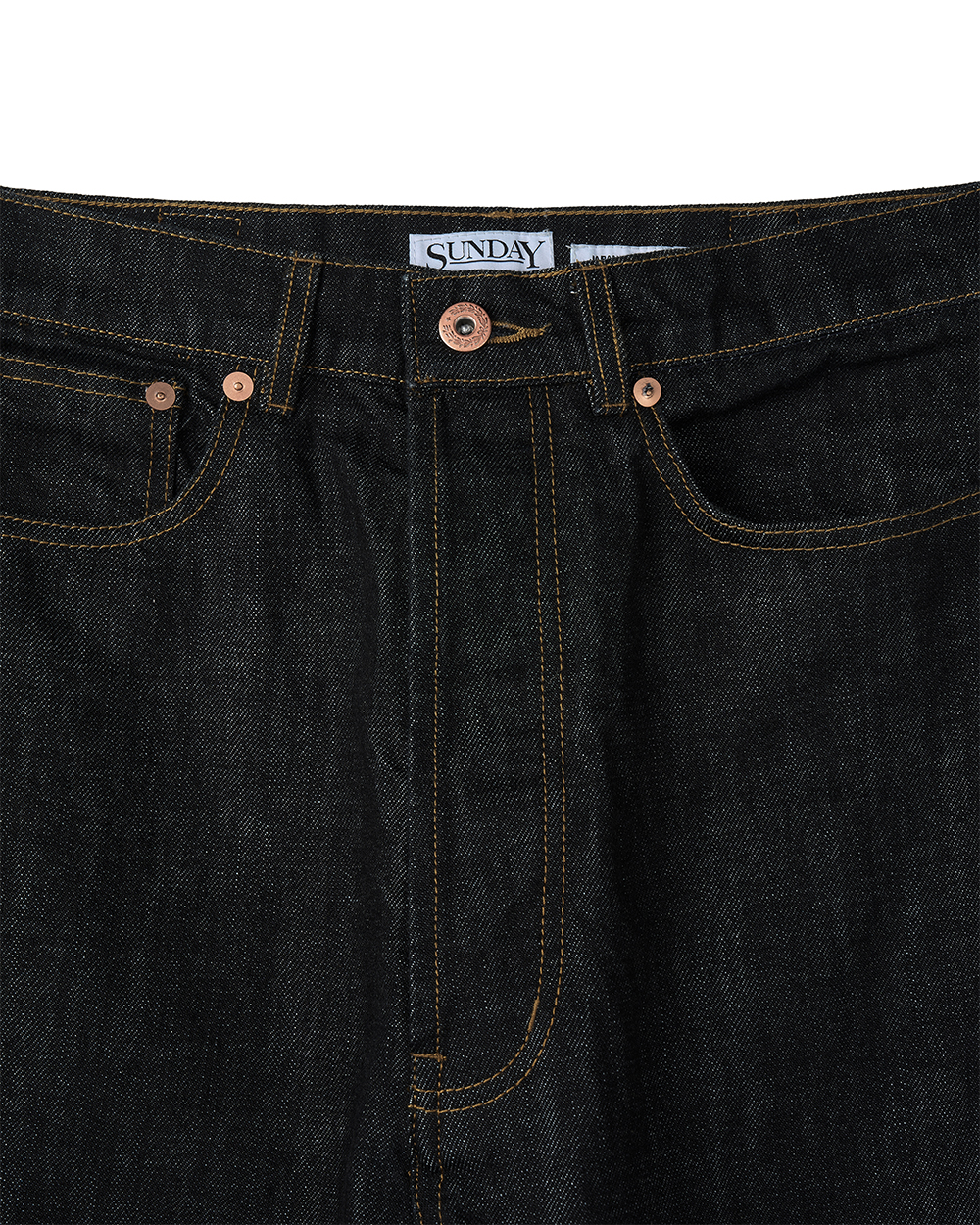 선데이세레머니 스트레이트 재패니즈 데님 팬츠 - 로우 블랙(Sunday Ceremony Straight Japanese Denim Pants - Raw Black) - 2