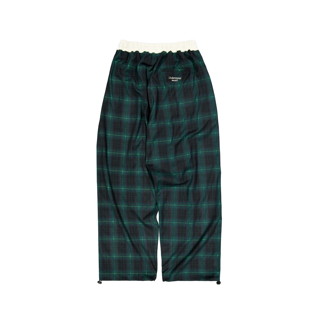 언더마이카 무.203 클래식 로고 체크 와이드 팬츠 그린(Undermycar Mu.203 Classic Logo Checked Wide Pants Green) - 2