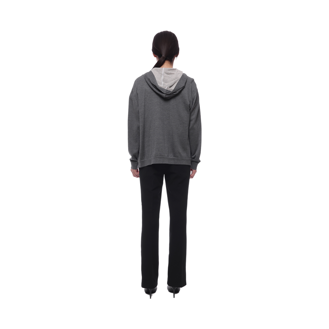 [15% 쿠폰] (W) 브루넬로 쿠치넬리 코튼 실크 인터로크 프레셔스 지퍼 풀 후드 스웨트셔츠 다크 그레이([15% 쿠폰] (W) Brunello Cucinelli Cotton Silk Interlock Hooded Sweatshirt With Precious Zipper Pull Dark Grey) - 5