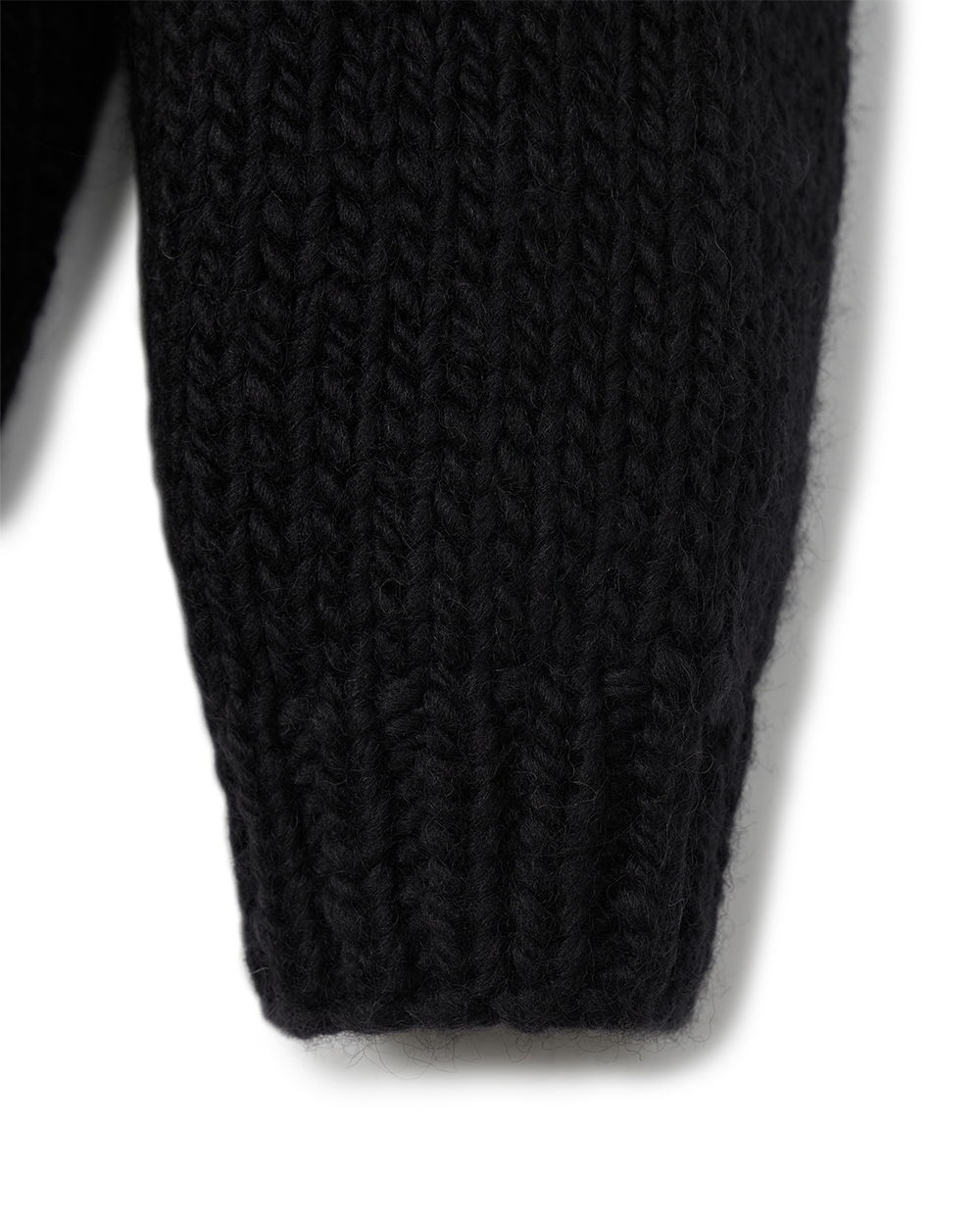 선데이세레머니 네이티브 울 핸드 니트 후디 - 블랙(Sunday Ceremony Native Wool Hand Knit Hoodie - Black) - 5