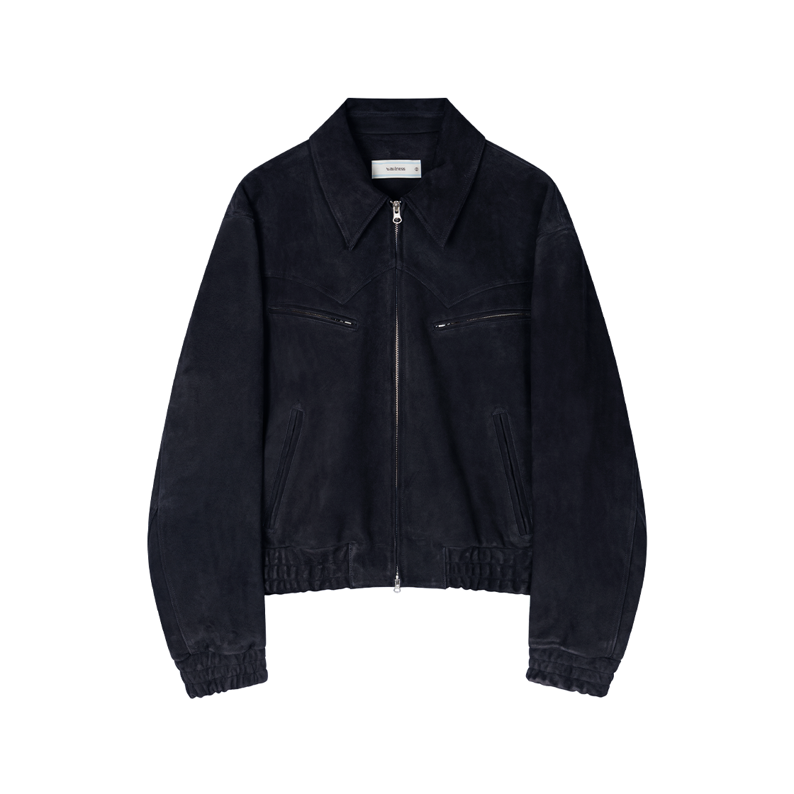 WVNS26303 Waviness Double Welt Goat Suede Jacket Navy