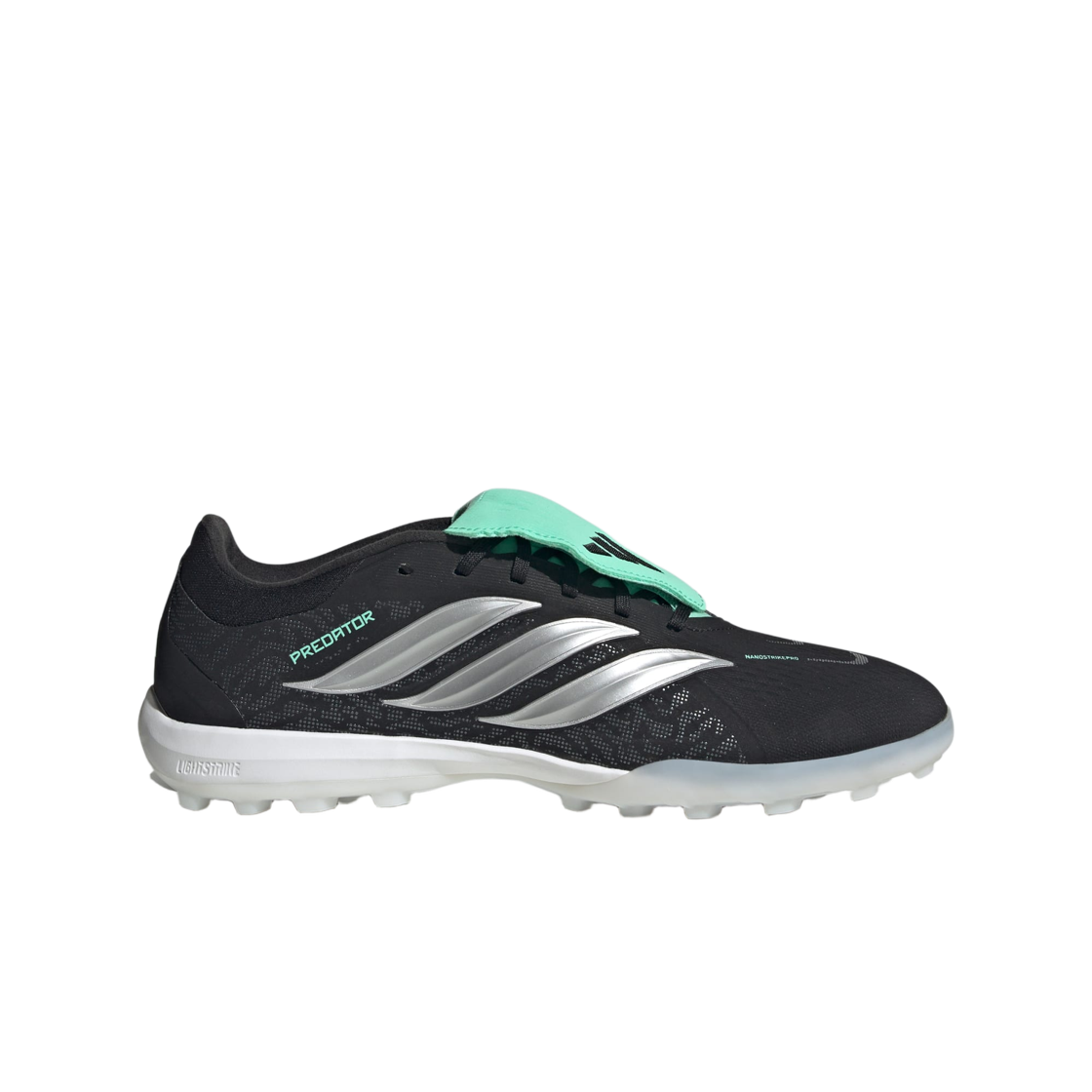 IH7216 Adidas Predator Pro Foldover Tongue TF Core Black Silver Metallic