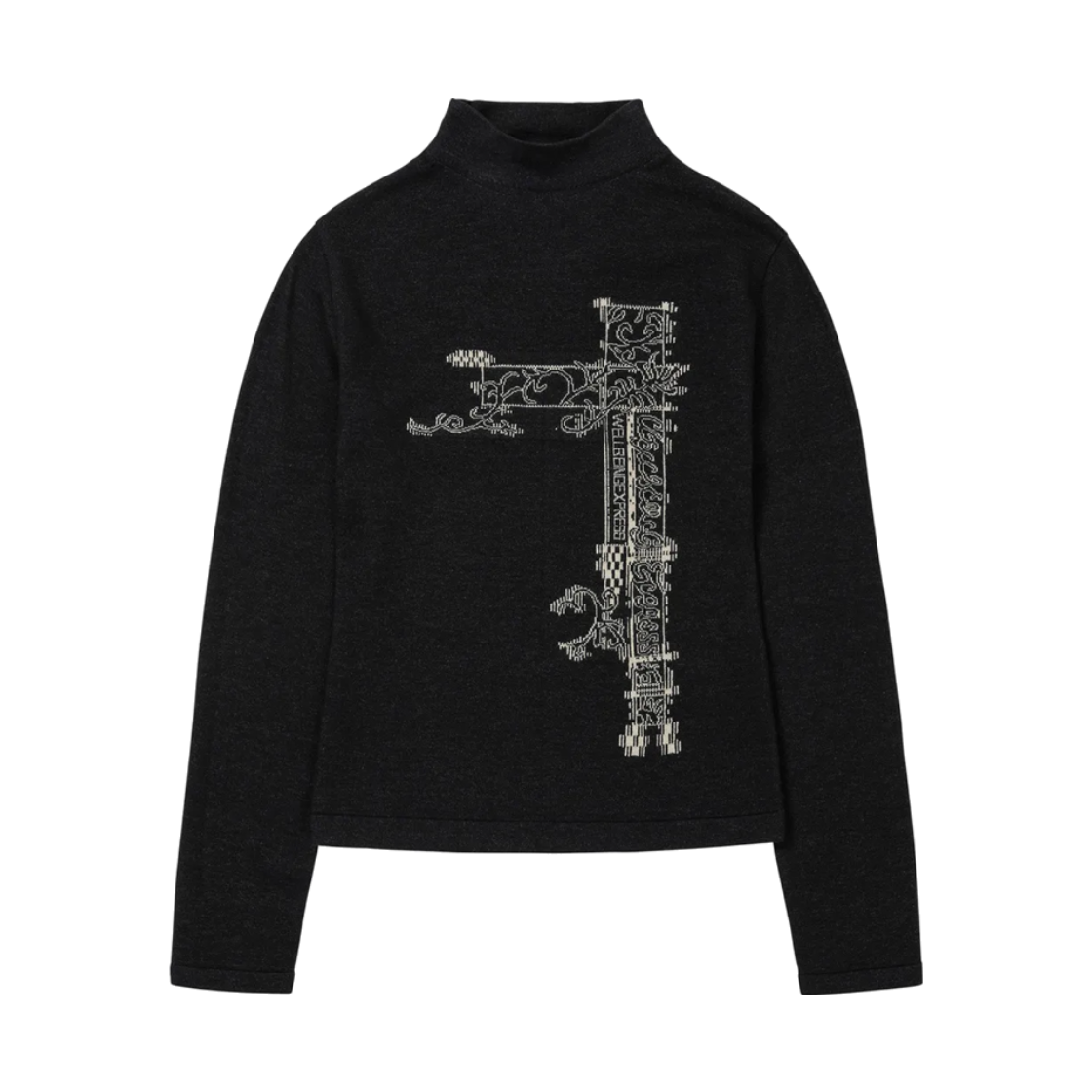 웰빙익스프레스 하이브리드 타투 자카드 니트 차콜(WELLBEING EXPRESS Hybrid Tattoo Jacquard Knit Charcoal)