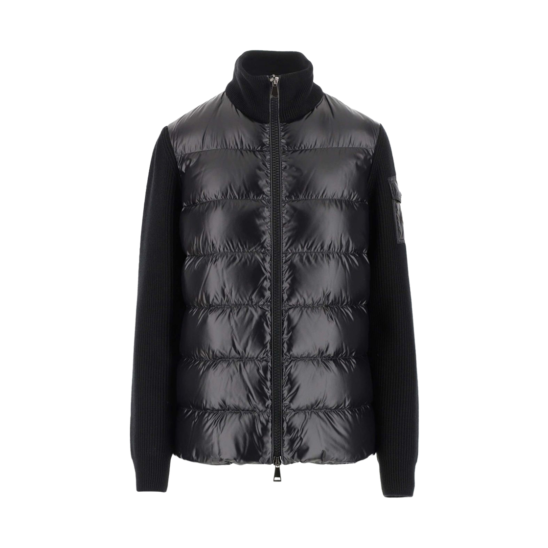 9B000 26 M1131 999 [15% 쿠폰] Moncler Logo Patch Knit Mix Down Jacket Black - 24FW