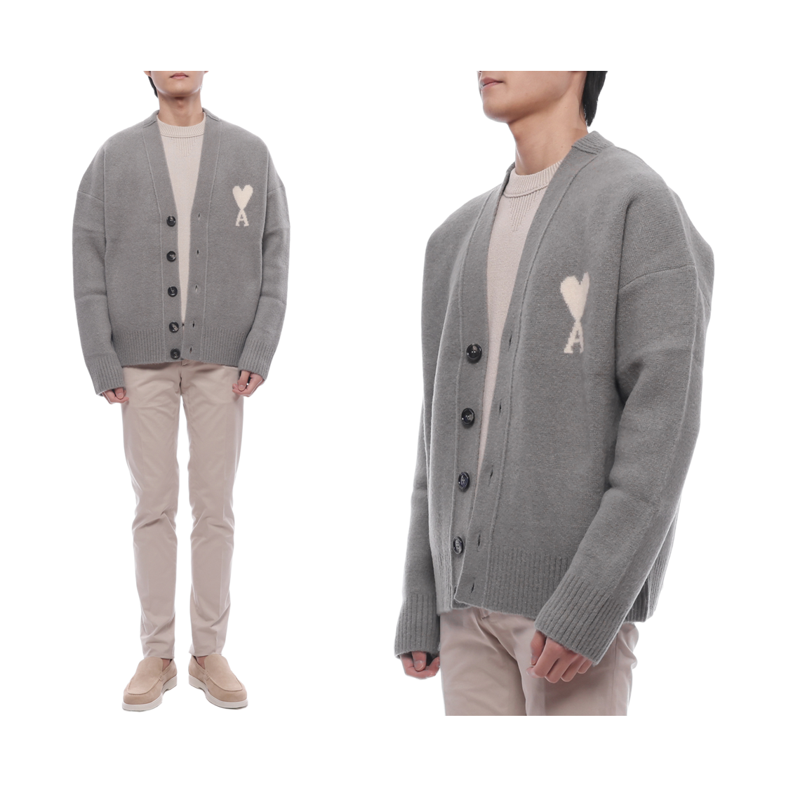 [15% 쿠폰] 아미 가디건 그레이([15% 쿠폰] AMI Cardigan Gray) - 2