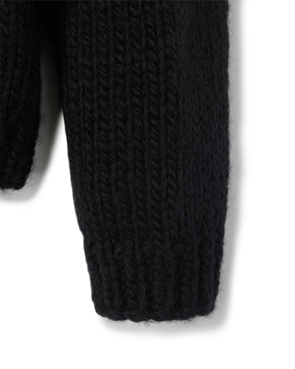 선데이세레머니 울 핸드 니트 브이넥 풀오버 - 블랙(Sunday Ceremony Wool Hand Knit V-Neck Pullover - Black) - 5