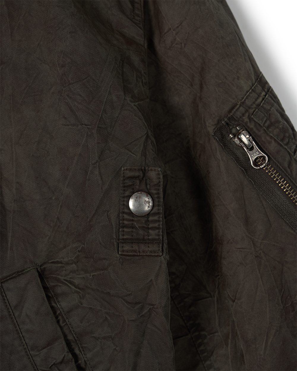 선데이세레머니 머드 다이드 B-15B 플라이트 자켓 - 카키(Sunday Ceremony Mud Dyed B-15B Flight Jacket - Khaki) - 5