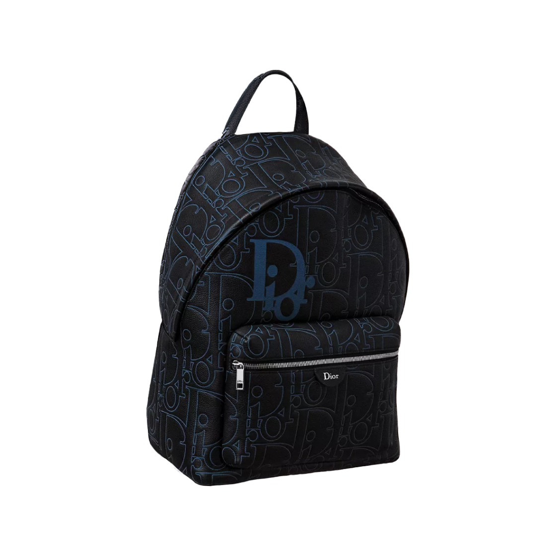 1DBBA266MLN-H953 Dior Rider Zipped Backpack Dior Gravity Placed Grained Leather Black Blue