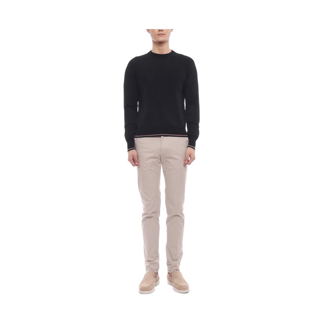 [15% 쿠폰] 톰브라운 메리노 울 RWB 립 스티치 풀오버 블랙([15% 쿠폰] Thom Browne Merino Wool RWB Ribbed Stitch Pullover Black) - 3