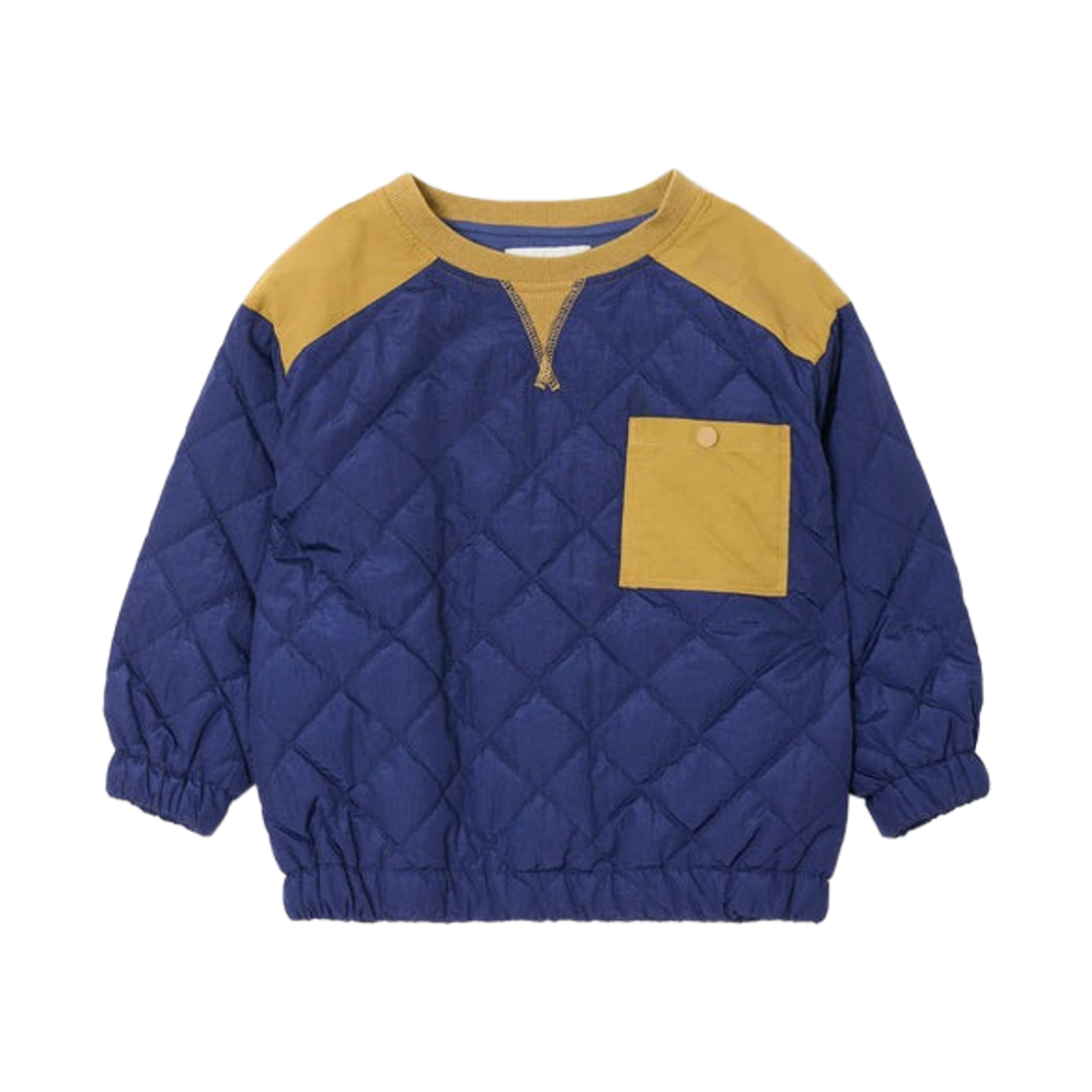 (키즈) 보보쇼즈 퀼티드 스웨트셔츠 미드나잇 블루((Kids) Bobo Choses Quilted Sweatshirt Midnight Blue)