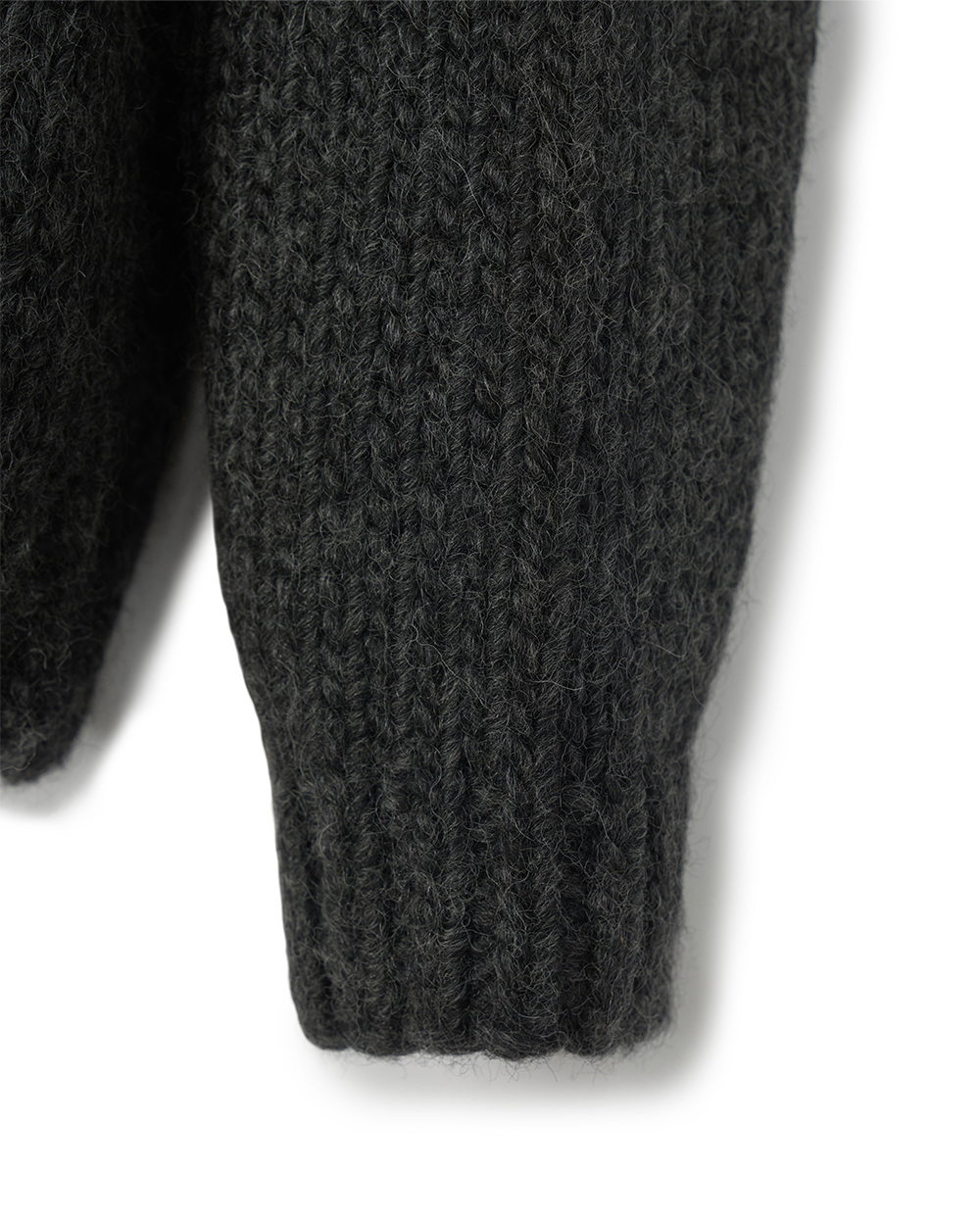 선데이세레머니 울 핸드 니트 브이넥 풀오버 - 차콜(Sunday Ceremony Wool Hand Knit V-Neck Pullover - Charcoal) - 5