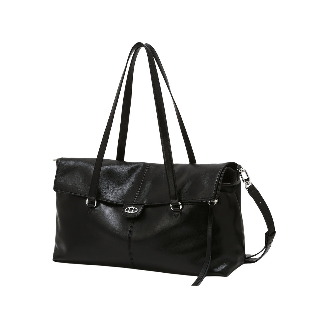 AABA6F505BK Athe Vanessabruno Acc [Wrinkel] Black Wrinkle Shoulder Bag L Black