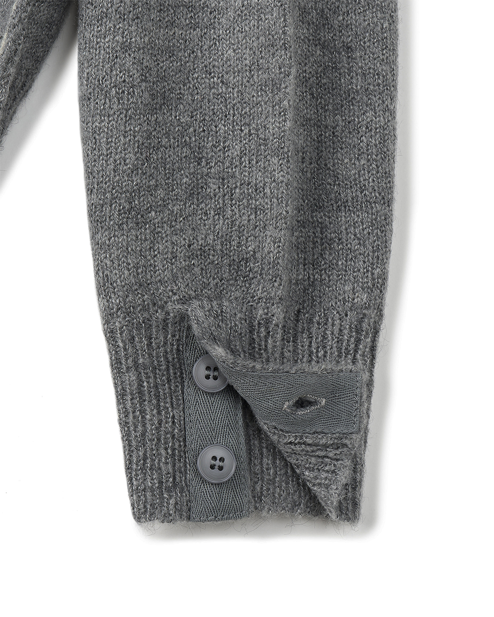 선데이세레머니 투웨이 브이넥 스카프 니트 가디건 - 멜란지(Sunday Ceremony 2-Way V-Neck Scarf Knit Cardigan - Melange) - 4