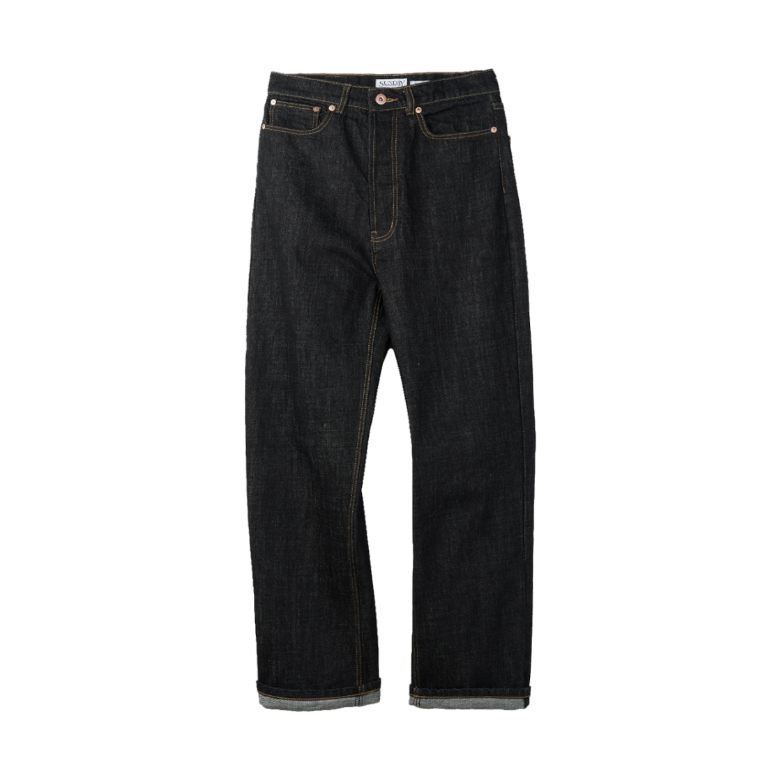 선데이세레머니 스트레이트 재패니즈 데님 팬츠 - 로우 블랙(Sunday Ceremony Straight Japanese Denim Pants - Raw Black) - 1