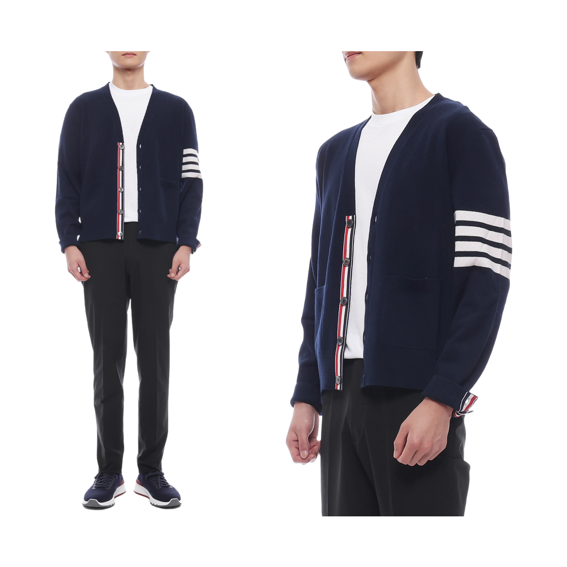 [15% 쿠폰] 톰브라운 넛크래커 메리노 울 사선 가디건 블루([15% 쿠폰] Thom Browne Nutcracker Merino Wool 4-Bar Cardigan Blue) - 2